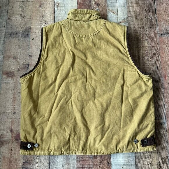 Wrangler Hero Mens XL Khaki Sherpa Lined Warm Vest Zipper Front & Pocket Accents - Picture 6 of 6